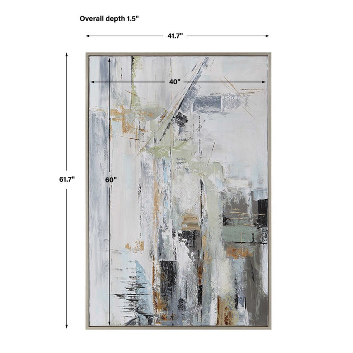 Natural Springs - Hand Painted Canvas Art - Pearl Silver