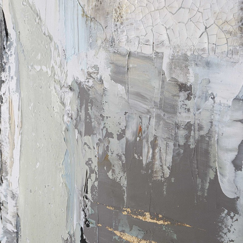 Natural Springs - Hand Painted Canvas Art - Pearl Silver