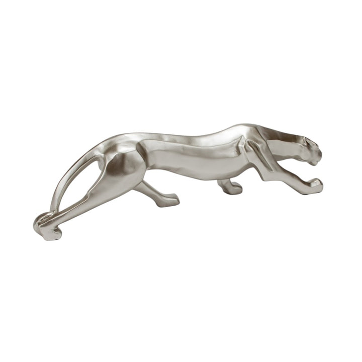 Silver Leopard Sculpture