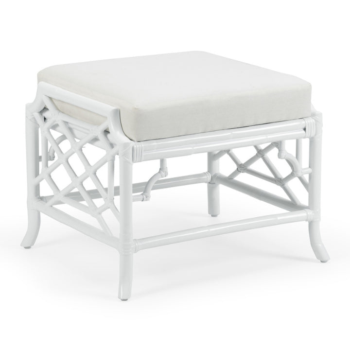Wild Palm Ottoman - White