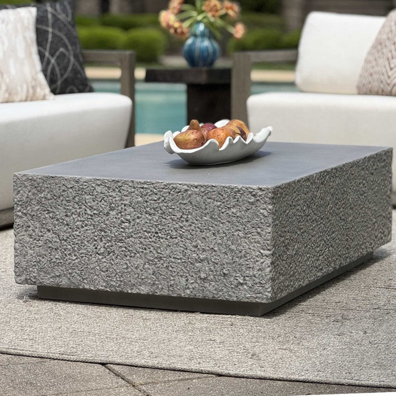 Hesston - Outdoor Concrete Coffee Table - Brown / Gray