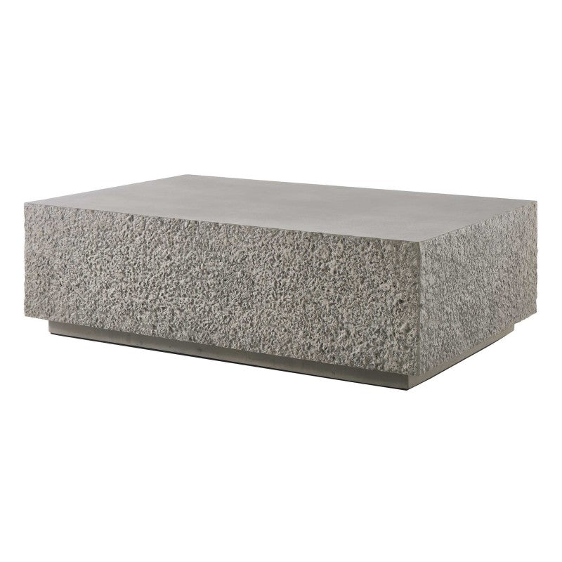 Hesston - Outdoor Concrete Coffee Table - Brown / Gray