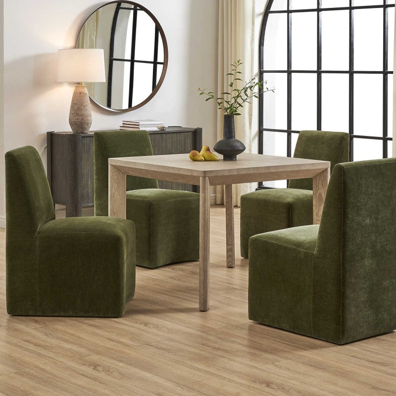 Noval - Square Dining Game Table - White / Woodtone