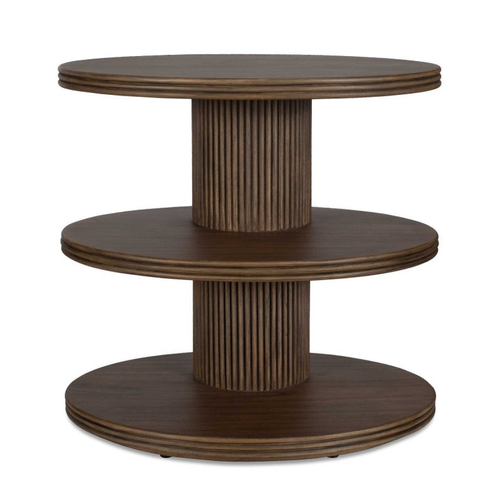 Top - Tier Oval Walnut Side Table - Woodtone