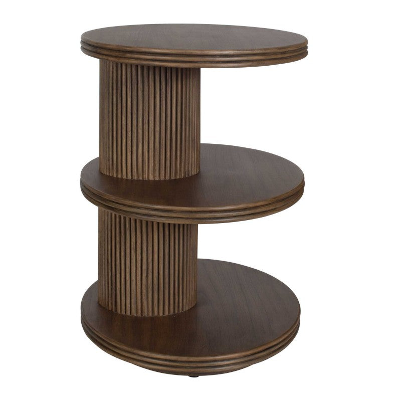 Top - Tier Oval Walnut Side Table - Woodtone