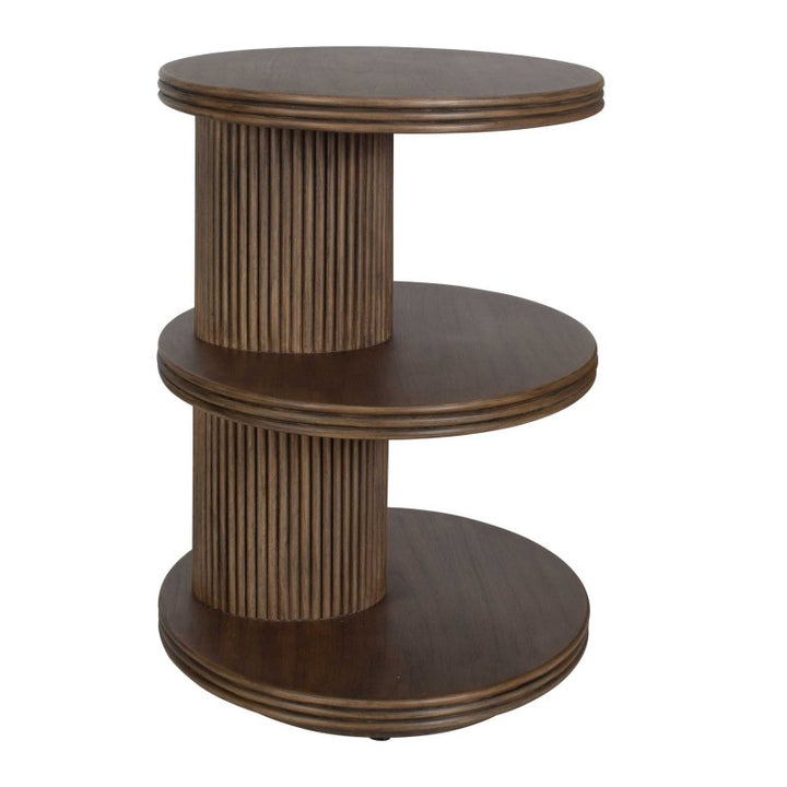 Top - Tier Oval Walnut Side Table - Woodtone