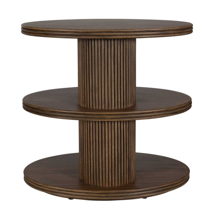 Top - Tier Oval Walnut Side Table - Woodtone