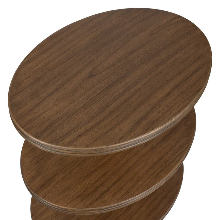 Top - Tier Oval Walnut Side Table - Woodtone