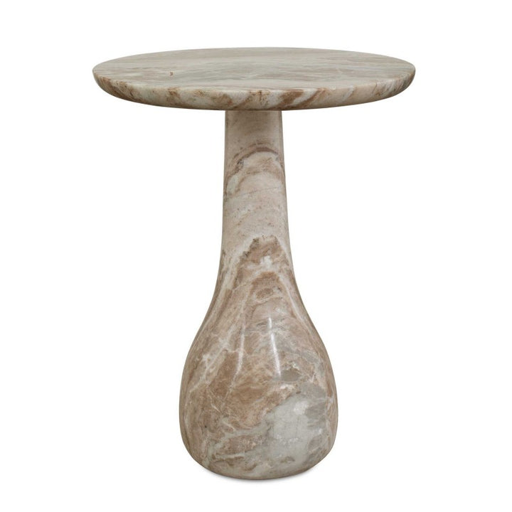 Shura - Indoor-Outdoor Marble Accent Table - Brown / White