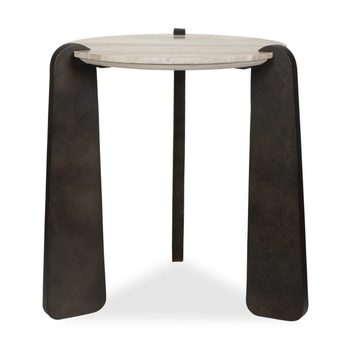 Talud - Modern Marble Side Table - Bronze / Gray