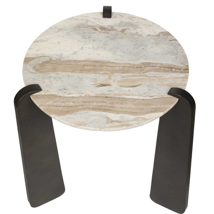 Talud - Modern Marble Side Table - Bronze / Gray