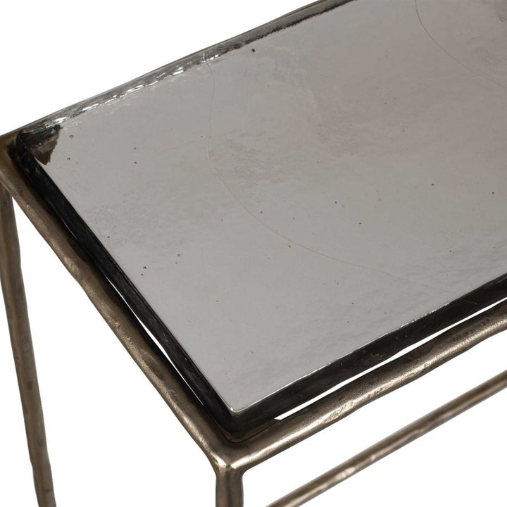 Ovard - Minimalist Metal Console Table - Brass