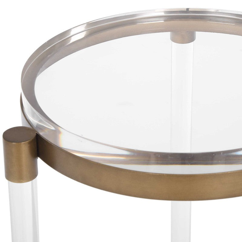 Pereira - Round Acrylic Accent Table - Bronze