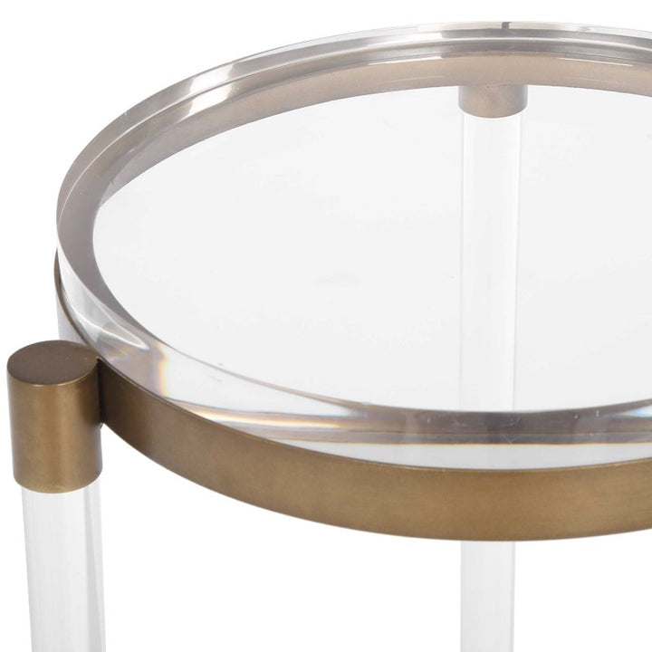 Pereira - Round Acrylic Accent Table - Bronze