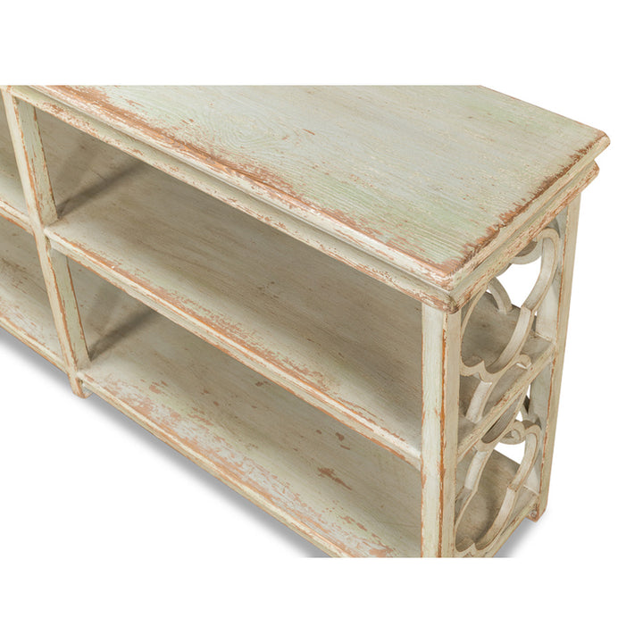 Quatrefoil Bookshelf Console Table