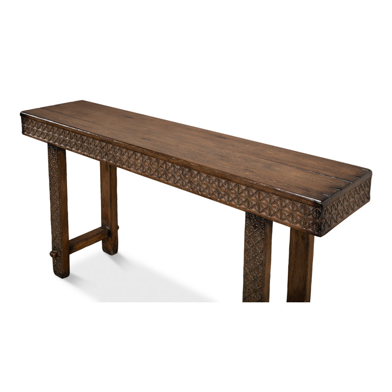 Honeycomb & Cross Console Table