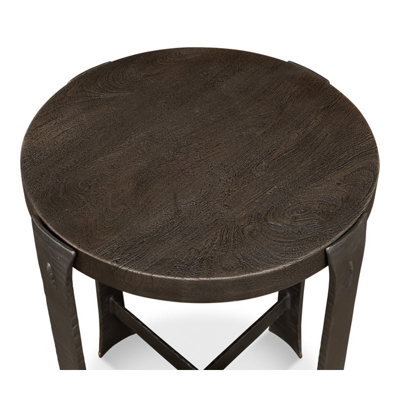 *Forged Slats Side Table/Moleskin