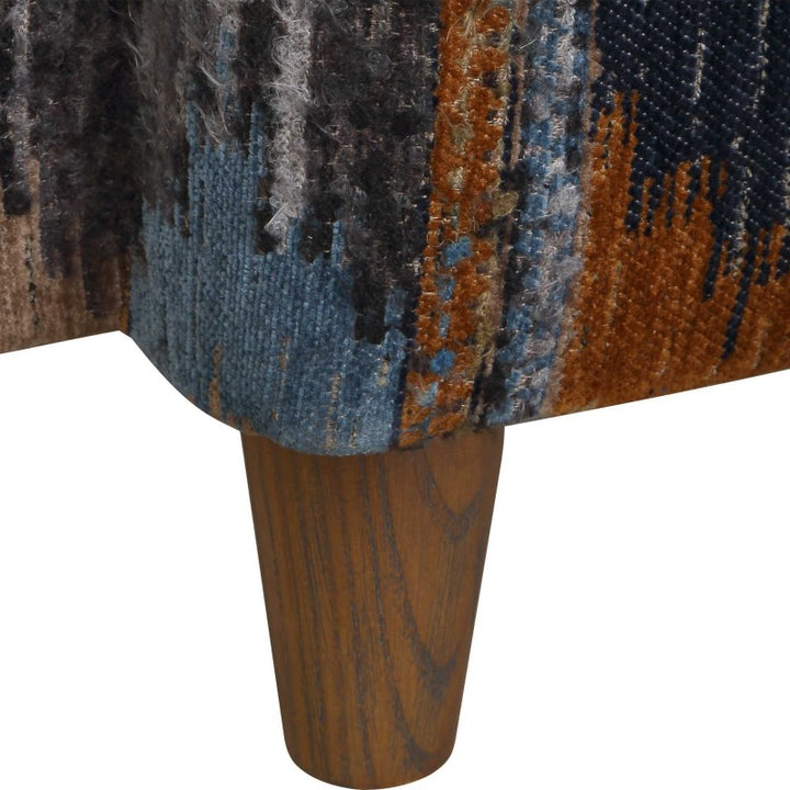 Lainey - Upholstered Ikat Armchair - Blue / Brown / Orange