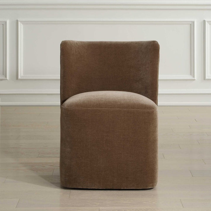 Outlook - Modern Velvet Dining Chair - Brown