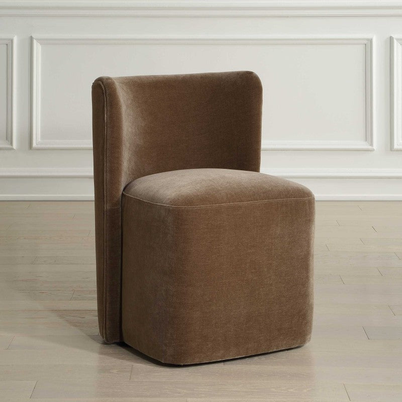 Outlook - Modern Velvet Dining Chair - Brown