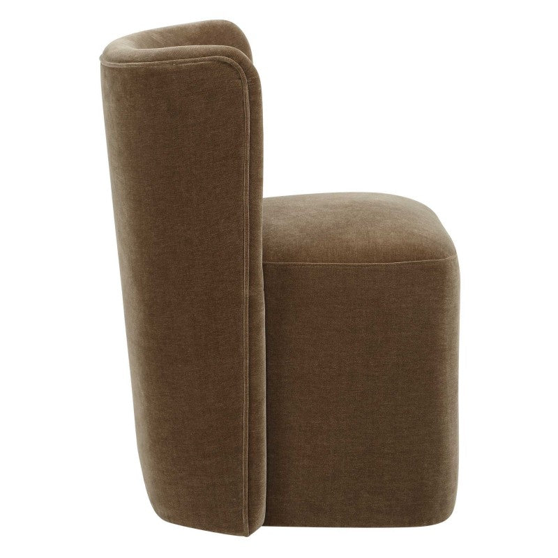 Outlook - Modern Velvet Dining Chair - Brown