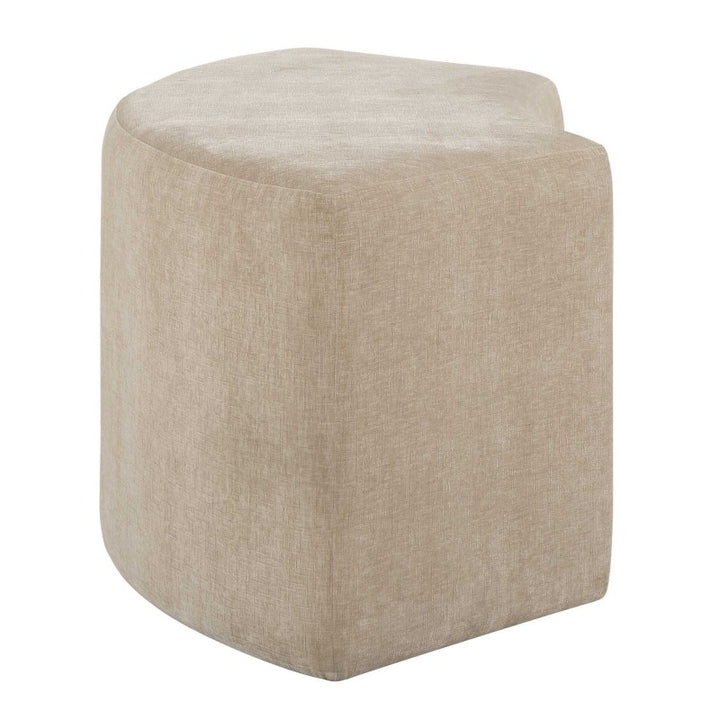 Khai - Rounded Plush Dining Bench - Brown