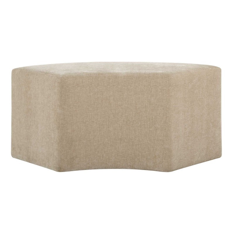 Khai - Rounded Plush Dining Bench - Brown