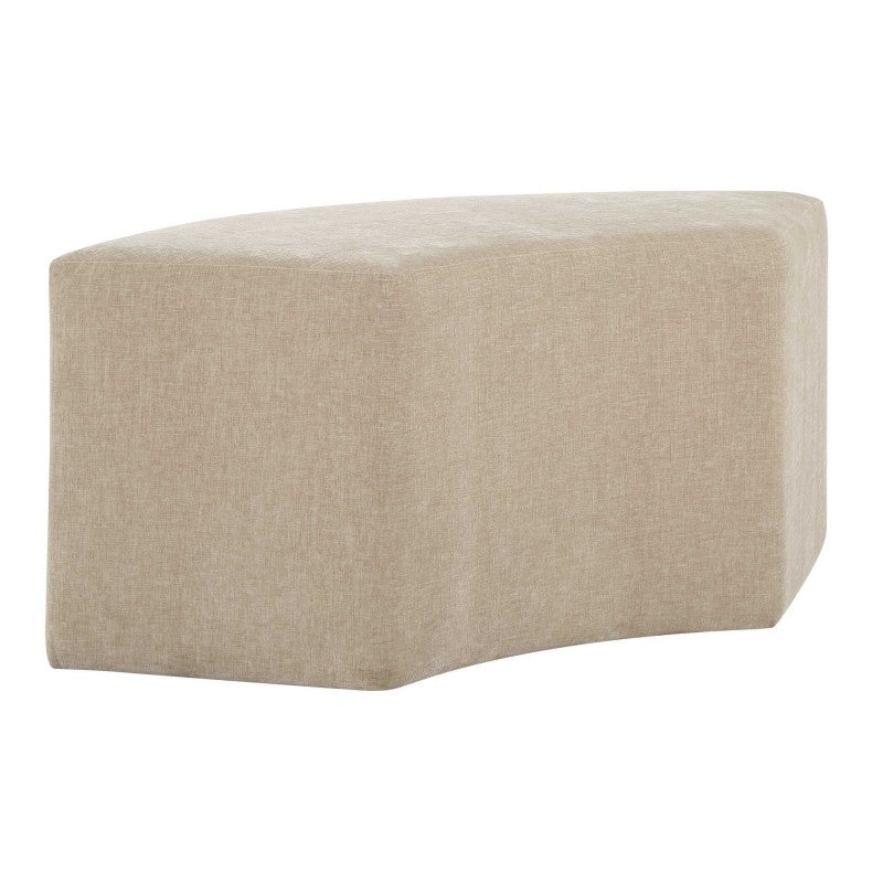 Khai - Rounded Plush Dining Bench - Brown