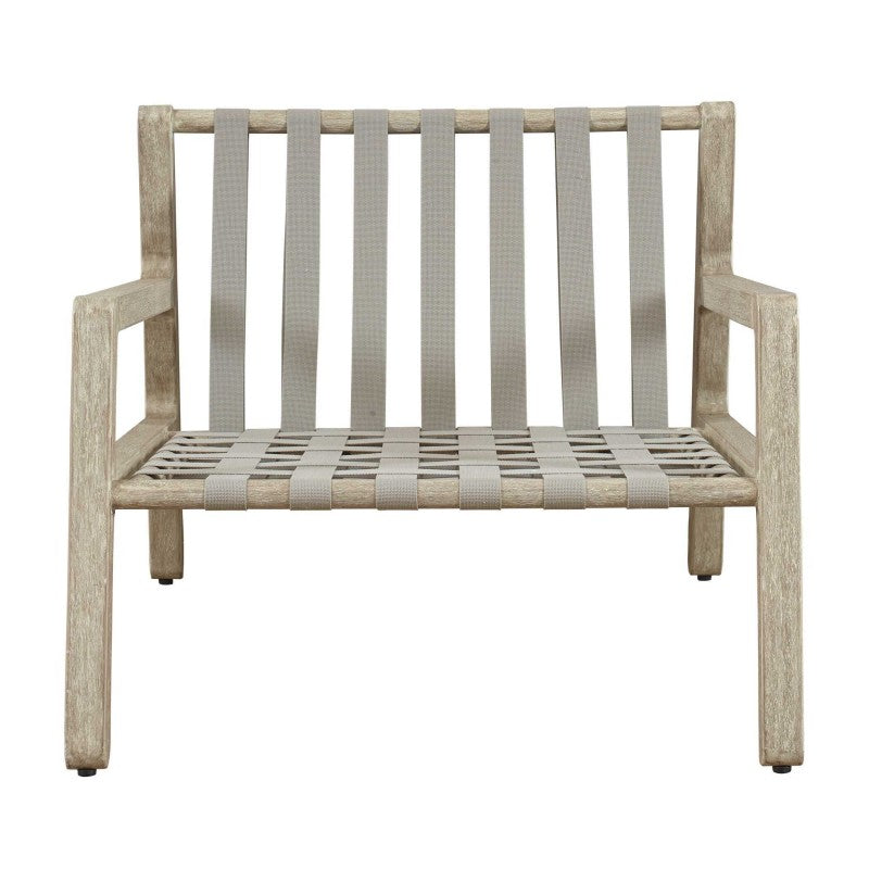 Strapped - Outdoor Lounge Chair - Light Brown / Pearl Silver