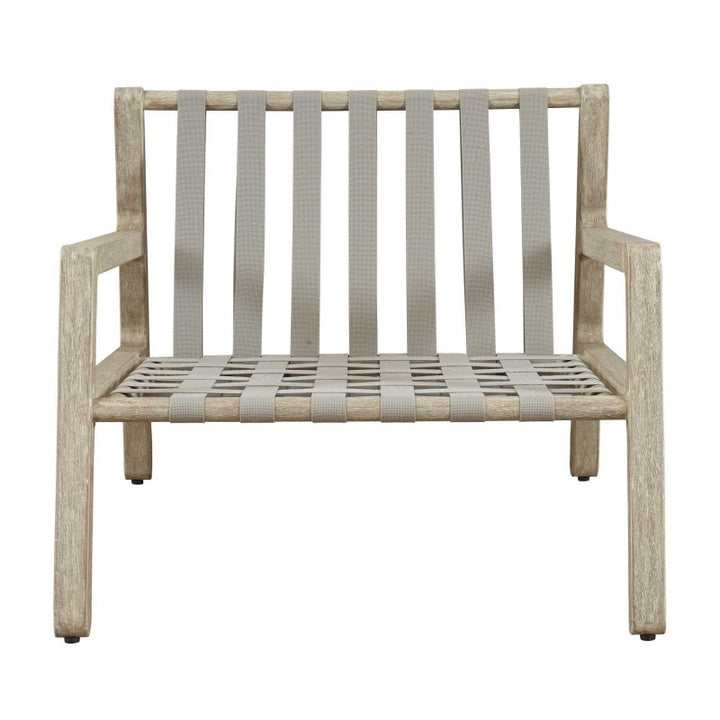 Strapped - Outdoor Lounge Chair - Light Brown / Pearl Silver