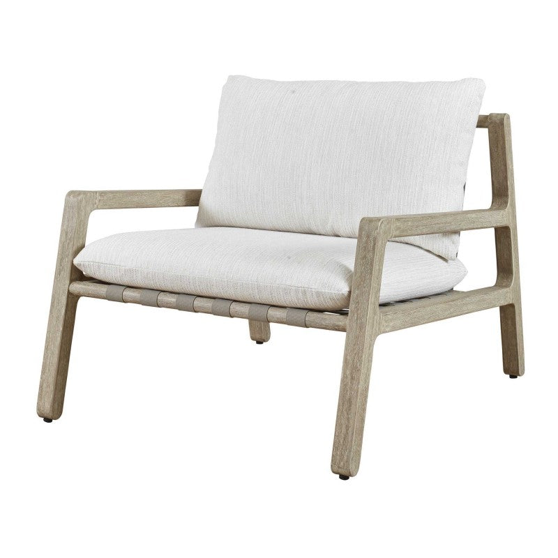 Strapped - Outdoor Lounge Chair - Light Brown / Pearl Silver