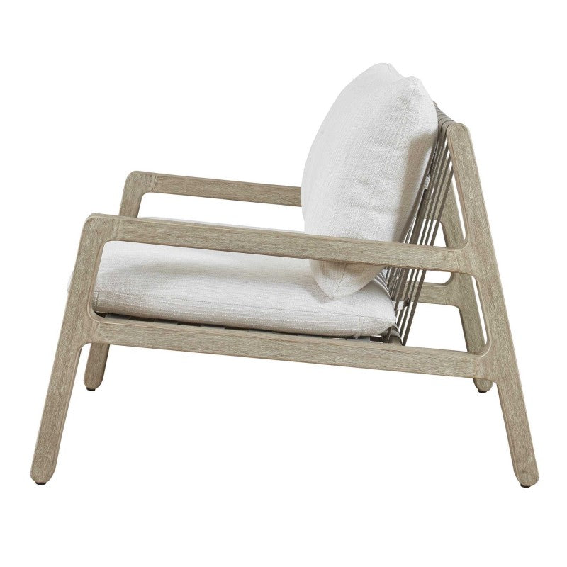 Strapped - Outdoor Lounge Chair - Light Brown / Pearl Silver