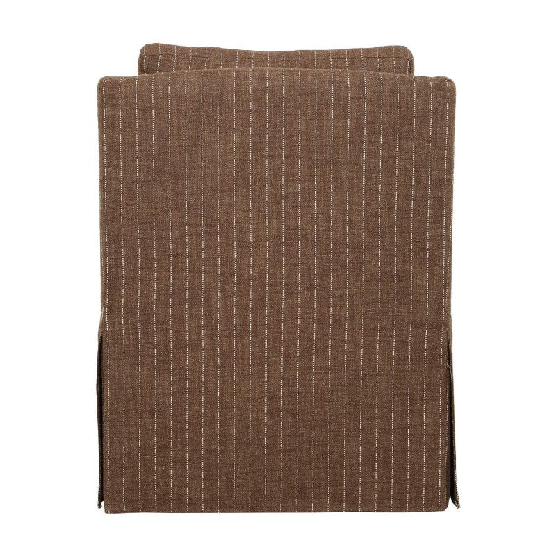 Luisa - Pinstripe Swivel Chair - Brown
