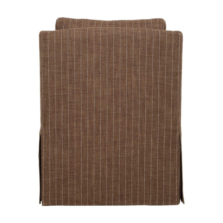 Luisa - Pinstripe Swivel Chair - Brown