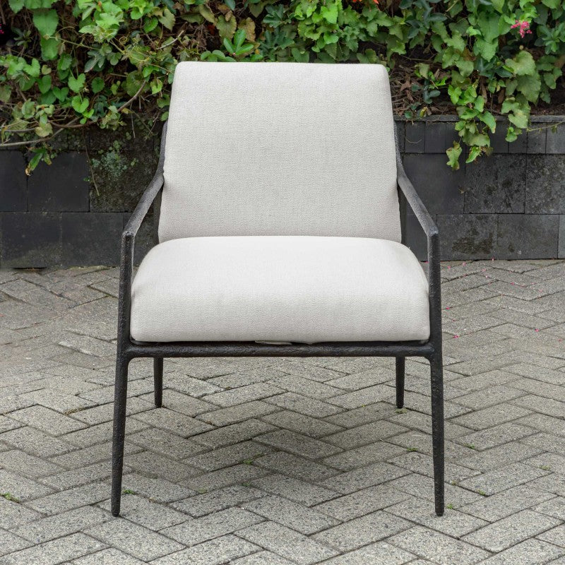 Thayer - Outdoor Upholstered Lounge Chair - Bronze / White