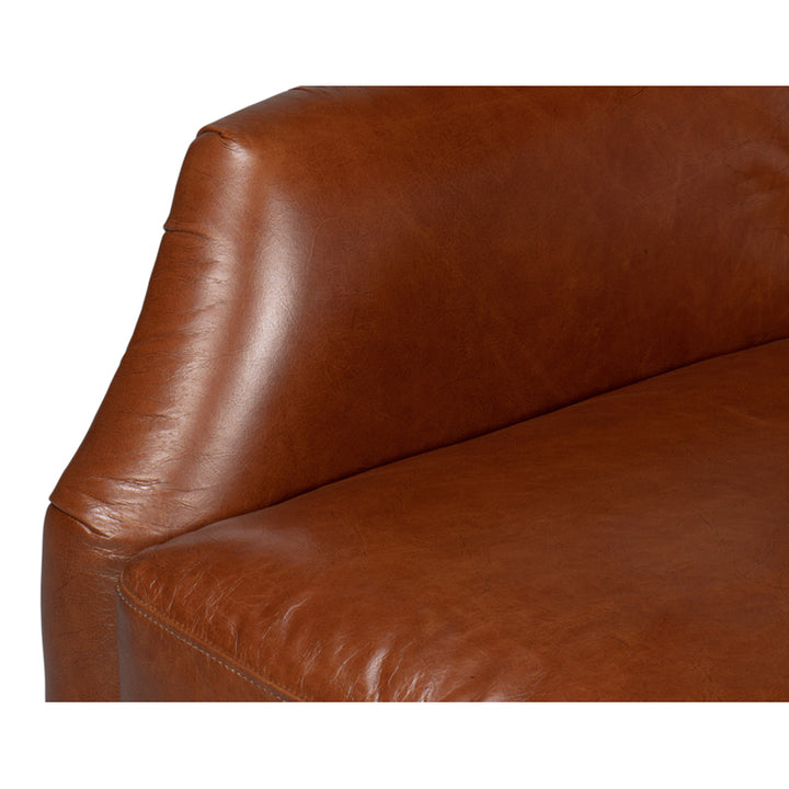 Baker Leather Swivel Chair