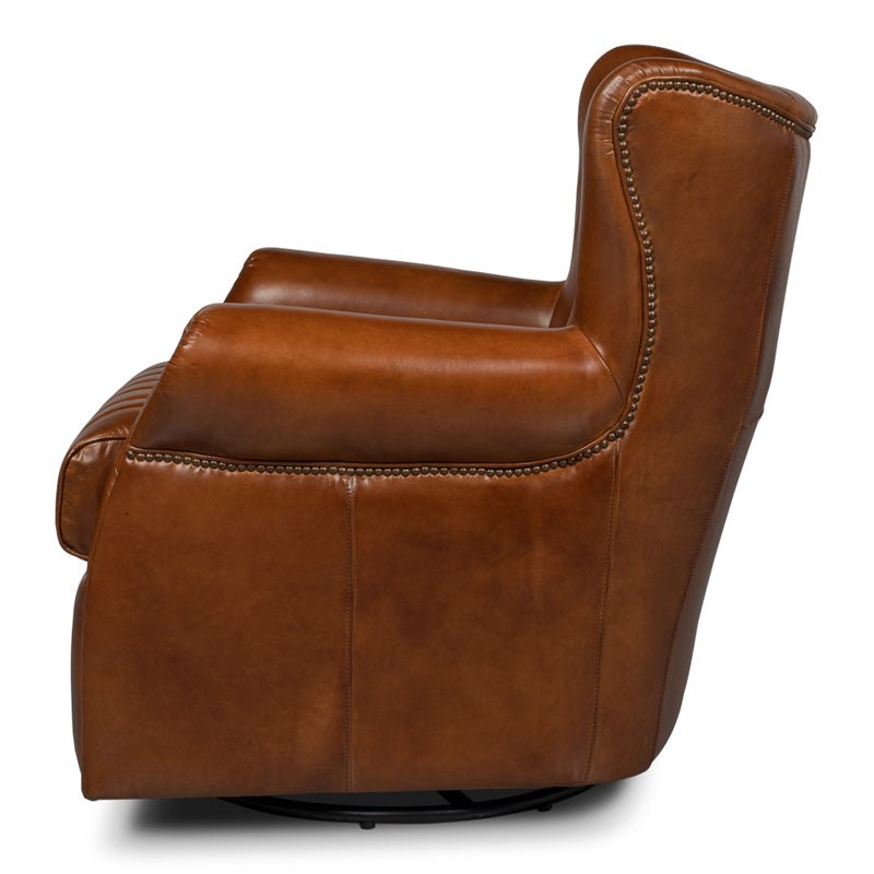 Bugatti Leather Swivel Chair