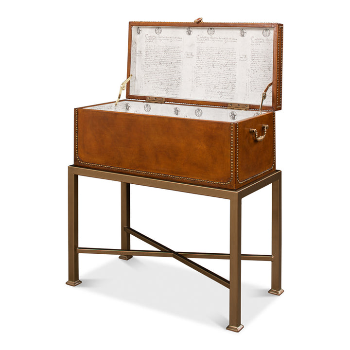 Remington Leather Box On Stand