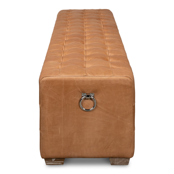 Beam Bench Tufted Leather