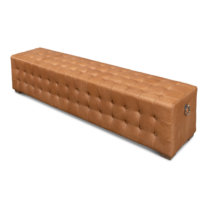Beam Bench Tufted Leather
