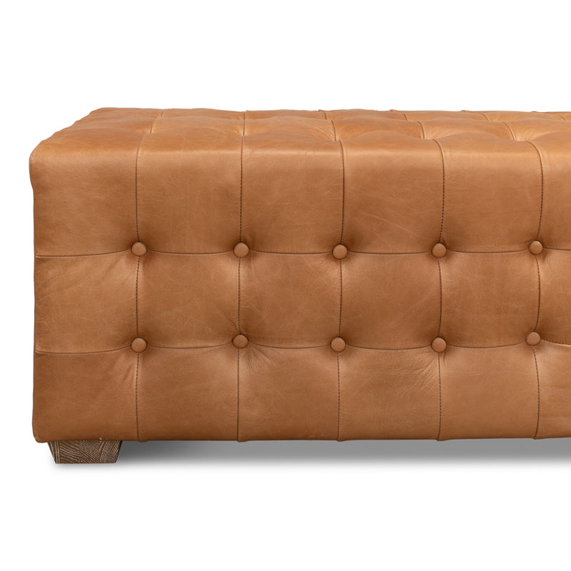 Beam Bench Tufted Leather