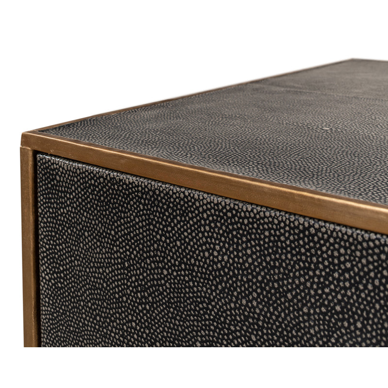 Gideon Shagreen 3 Drawer Side Table