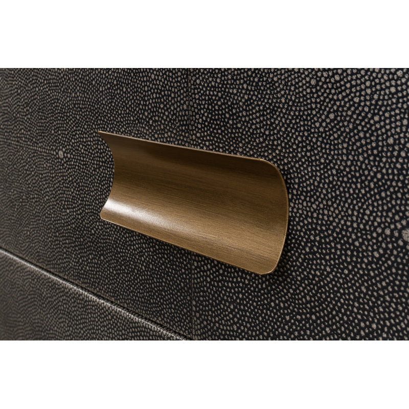 Gideon Shagreen 3 Drawer Side Table