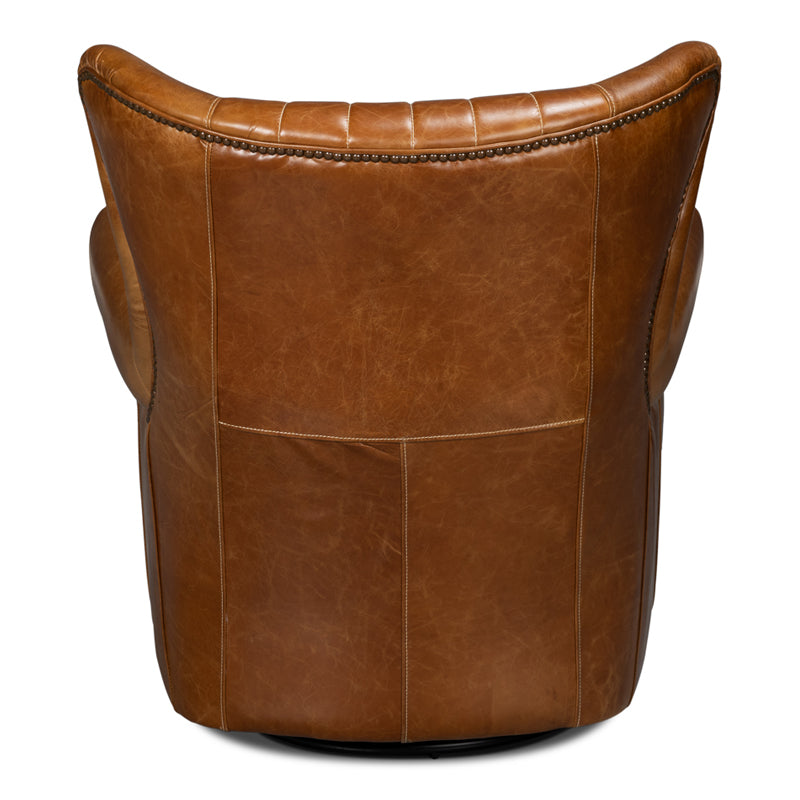 Bugatti Leather Swivel Chair