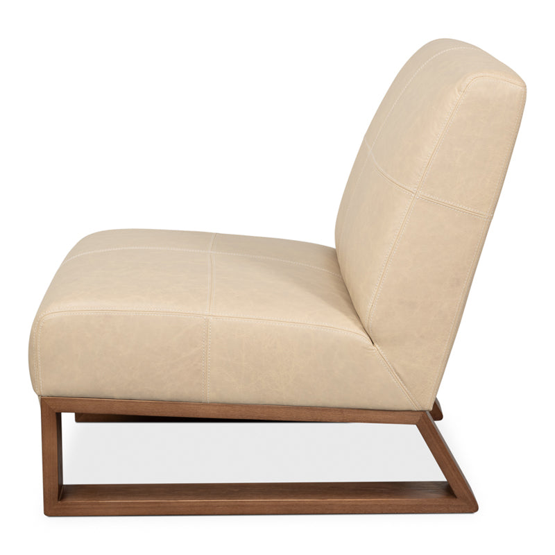 Wylam Leather Chair Cappuccino White