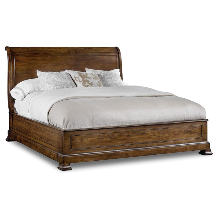 Archivist - Queen Sleigh Bed With Low Footboard - Light Brown