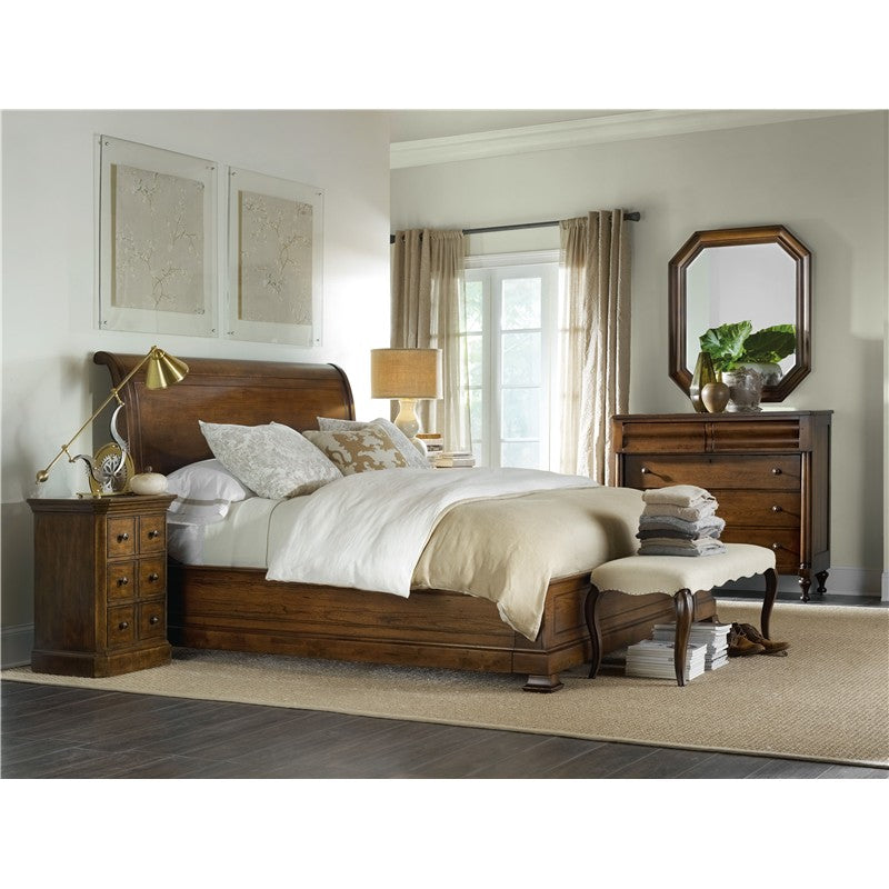 Archivist - King Sleigh Bed With Low Footboard - Light Brown
