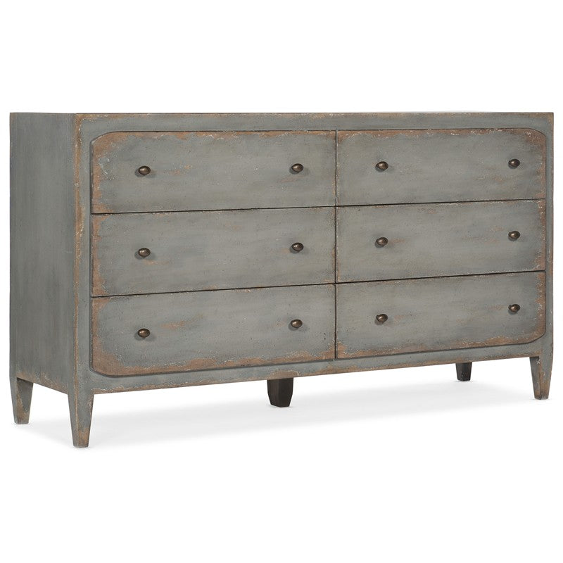 Ciao Bella - 6-Drawer Dresser - Speckled Gray