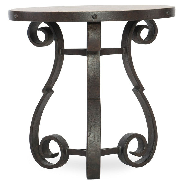 Hill Country - Luckenbach Metal And Stone End Table