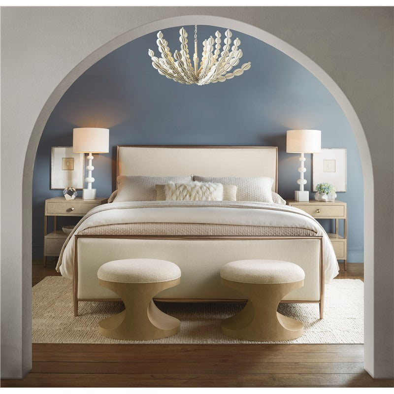 Westwood - California King Upholstered Metal Bed - Beige